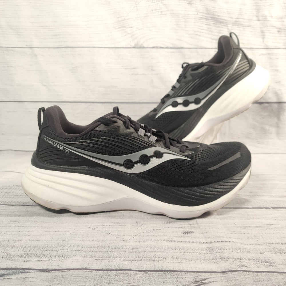 Saucony Hurricane 24 Men's Size 11.5 Running Shoes Black White S20933-100